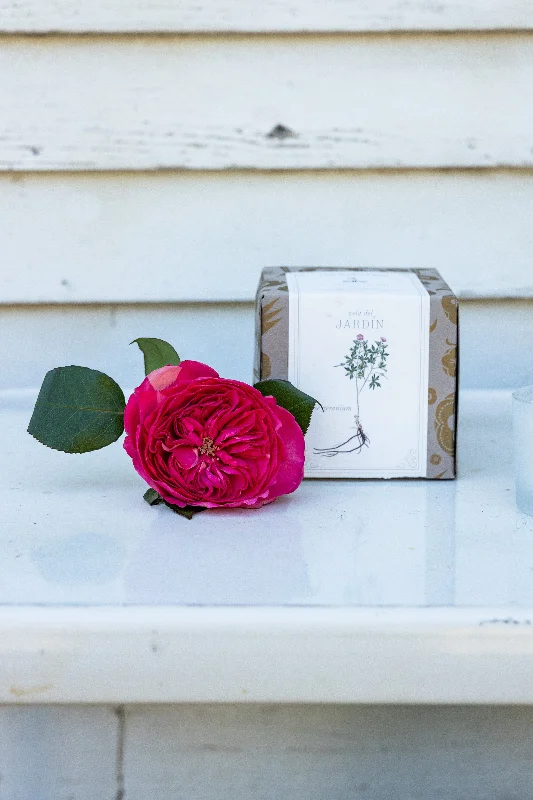 Rose Geranium Hand-Poured Candle - in 2 sizes