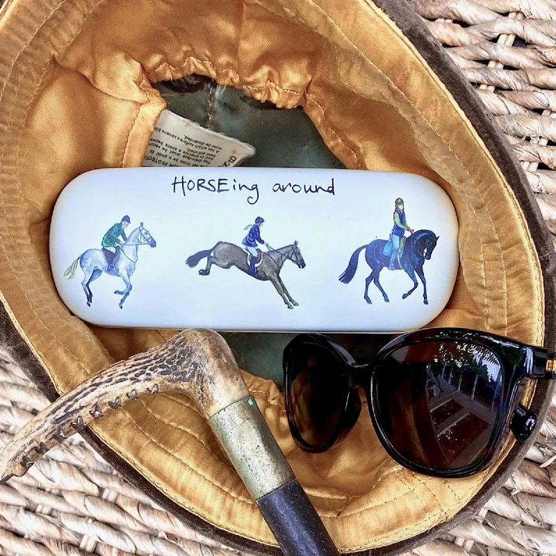 Orchid Designs Horses Glasses Case