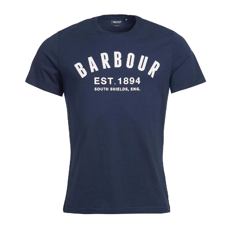 Barbour Mens Essential Ridge Logo Tee - Navy