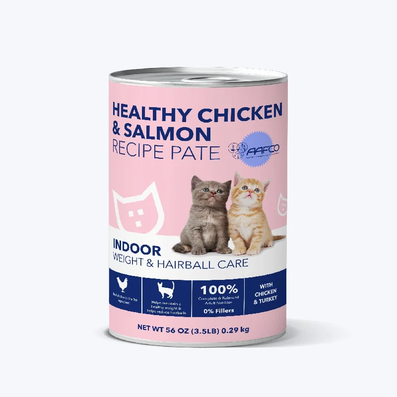 Healthy chicken & salmon recipe pate wet kitten food