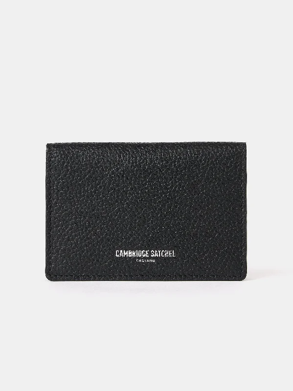 The Double Credit Card Holder - Black with Tartan Madras Grain