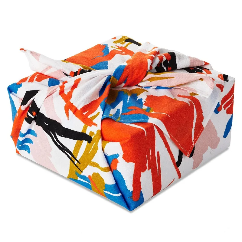 Hallmark : 26" Abstract Doodles on Cream Fabric Gift Wrap