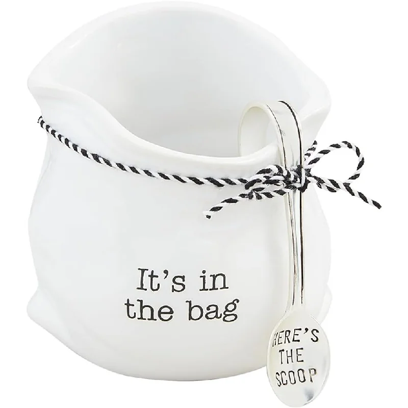 Mud Pie : Candy Bag with Scoop - White