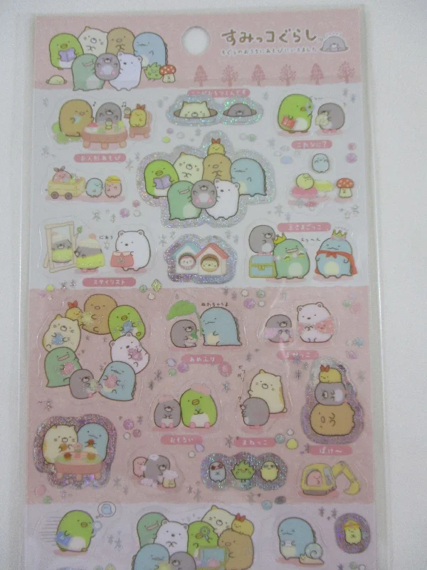 Cute Kawaii San-X Sumikko Gurashi Friendship Time Glitter Sticker Sheet 2020 - for Planner Journal Scrapbook Craft