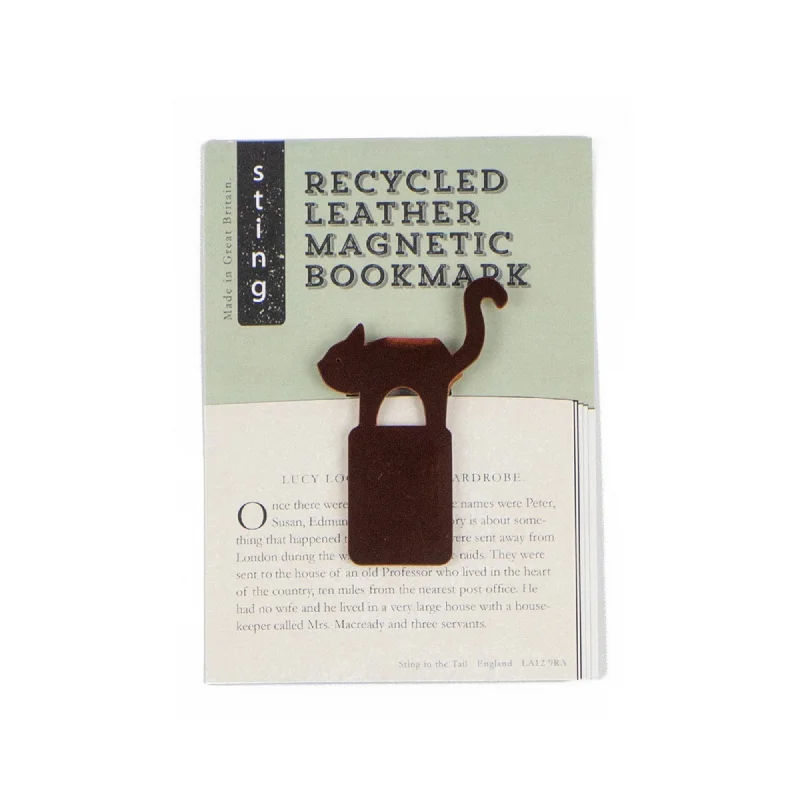 Recycled Leather Cat Bookmark