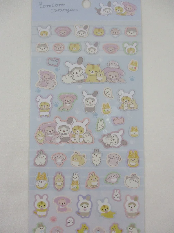 Cute Kawaii San-X CorocorocoroNya Cat Bunny Sticker Sheet 2022 - A - for Planner Journal Scrapbook Craft