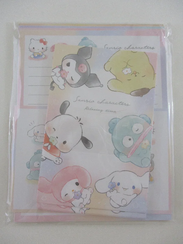 Cute Kawaii Sanrio Characters D Badtz Maru Kuromi Cinnamoroll My Melody Purin Hello Kitty Pochacco Letter Set Pack - Stationery Writing Paper Envelope Penpal