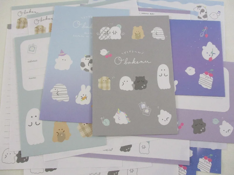 Cute Kawaii Crux Ghost Letter Sets Stationery - writing paper envelope