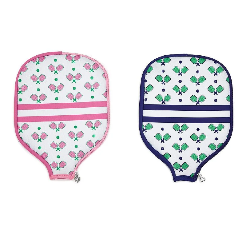 Two's Company :   Pickleball Racket Cover with Pickleball Silver Zipper Assorted 1 at random