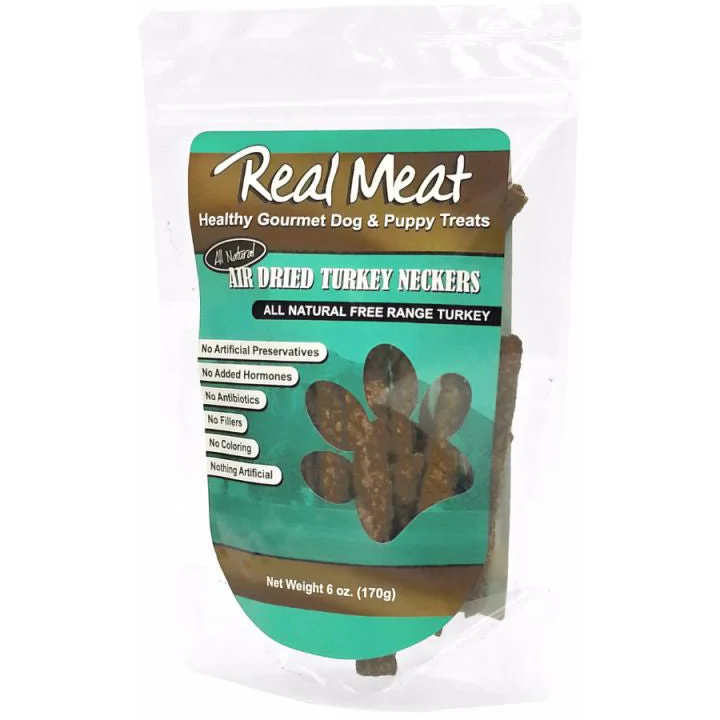 The Real Meat Company Turkey Neckers Jerky Dog Treats, 6oz