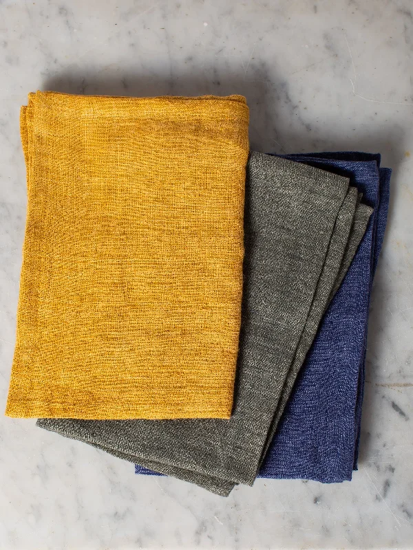 Stonewashed Linen Tea Towel - in 3 colors