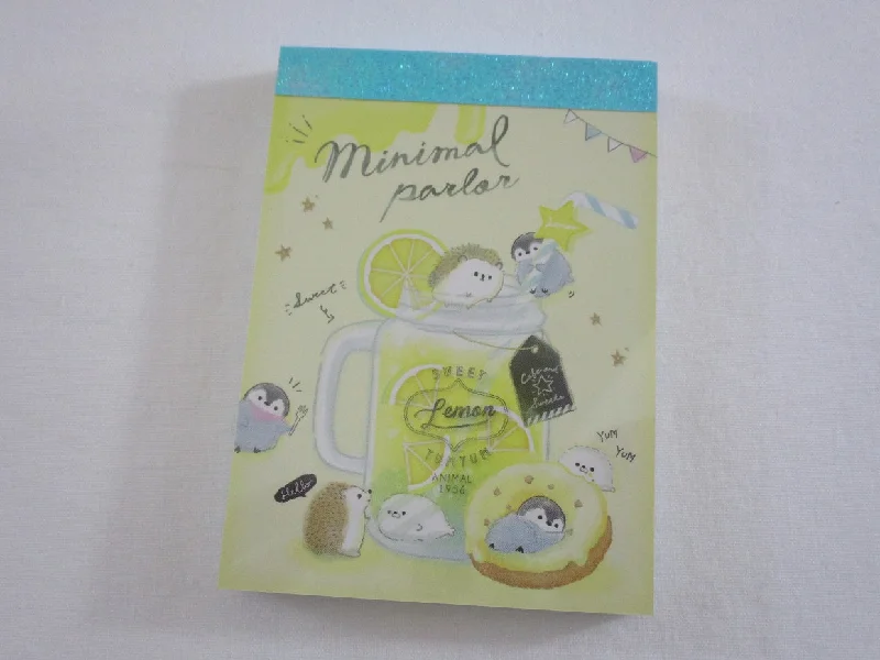 Cute Kawaii Q-Lia Hedgehog Lemonade Parlor Penguin Donut Mini Notepad / Memo Pad - Stationery Design Writing Collection