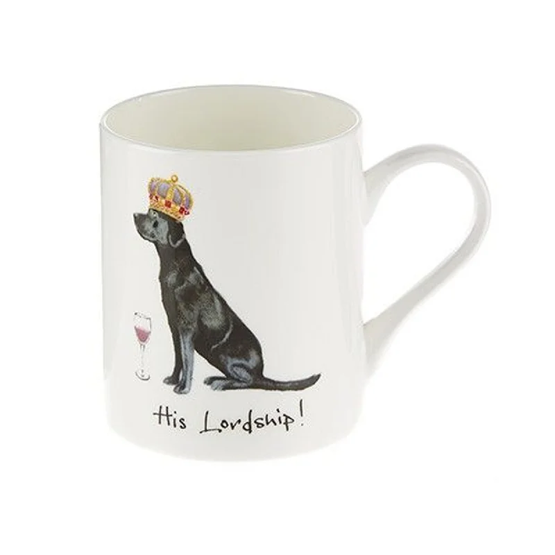 Orchid Designs Black Labrador His Lordship Mug