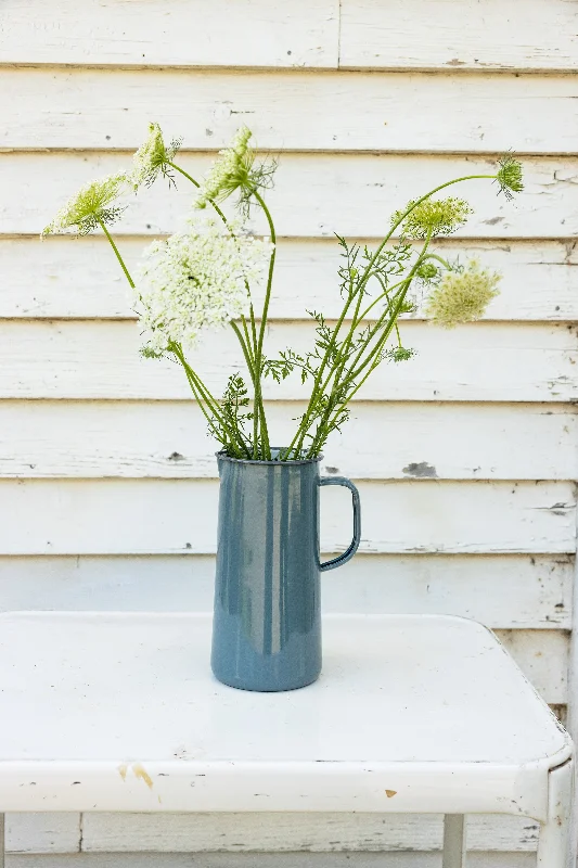 Tall Enamel Pitcher