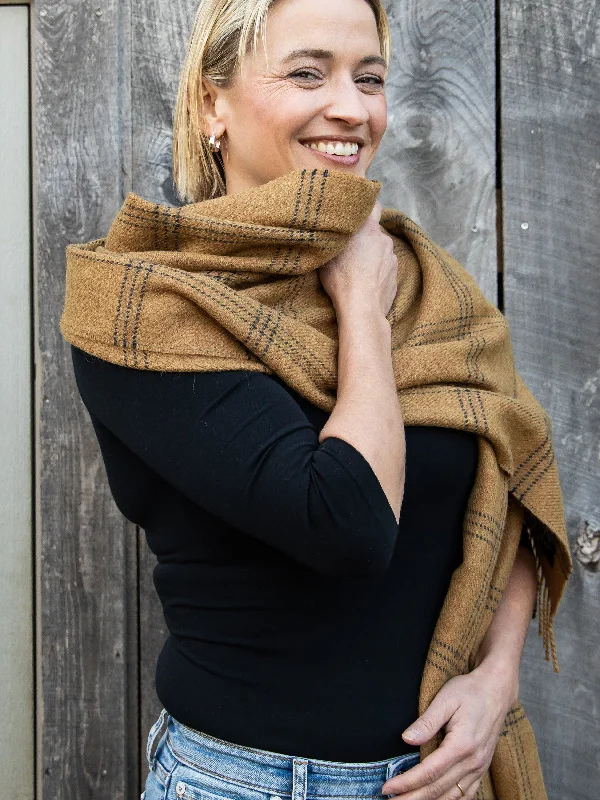 Winter Wool Wrap - in "Burnt Yellow"