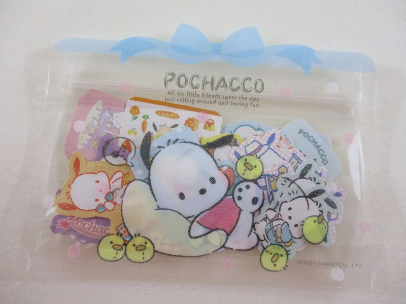 Cute Kawaii Sanrio Characters Flake Stickers Sack Preowned - Pochacco - New preowned