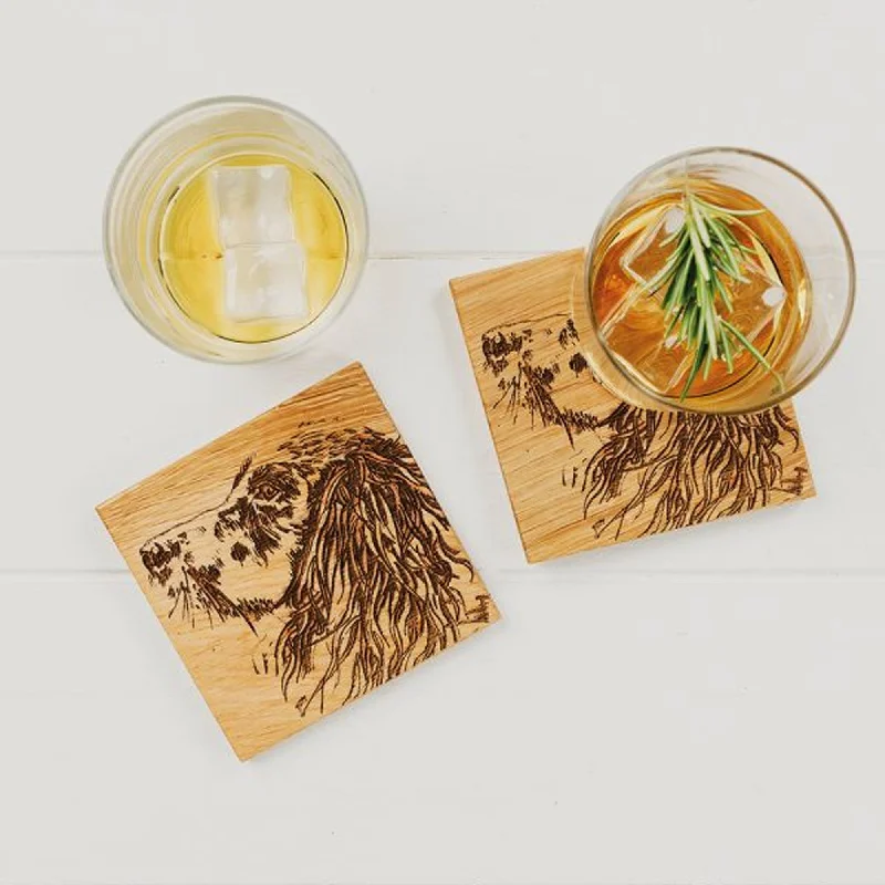 Spaniel Oak Coasters