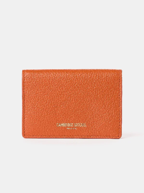 The Double Credit Card Holder - Ochre with Tartan Madras Grain