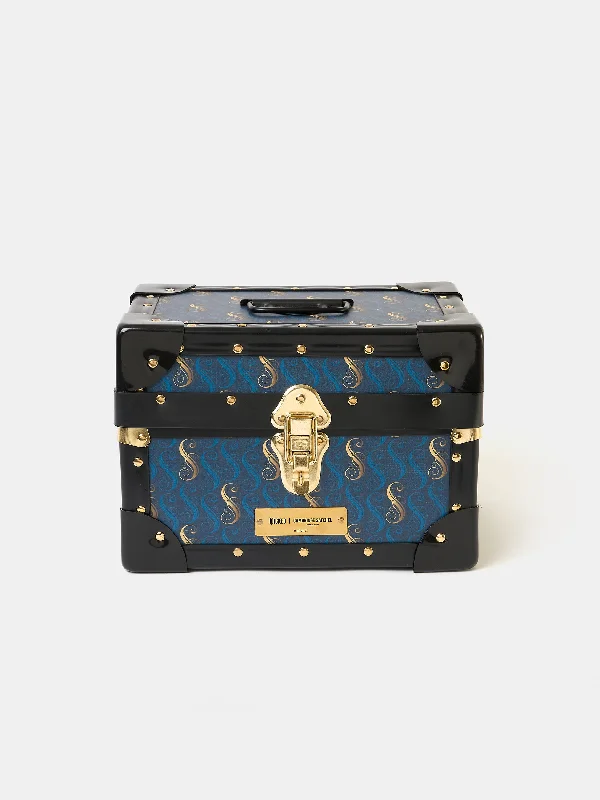 The Mini Trunk - Shiz Blue with 'S' Repeat Print