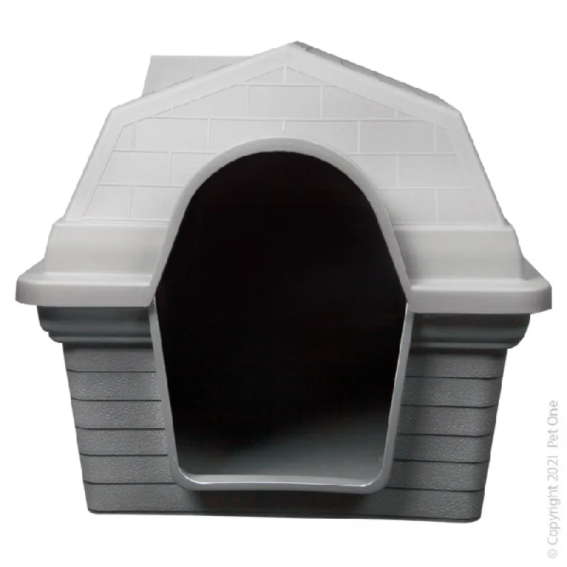 Pet One Plastic Dog Kennel Large Grey