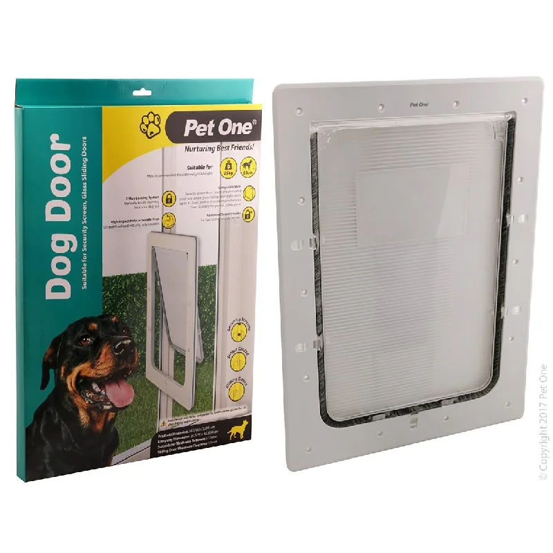 Pet One Poly Dog Door for Security Screens Glass and Glass Sliding Doors Large