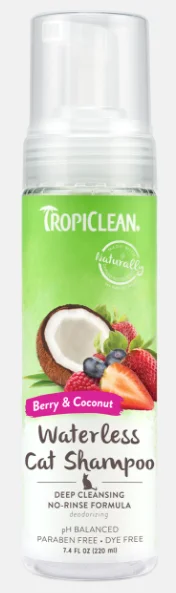 Tropiclean Waterless Cat Shampoo - Deep Cleaning or Dander Reducing