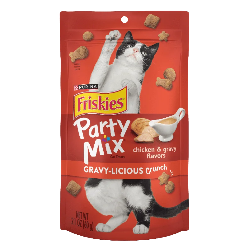 Friskies Party Mix Crunch Gravy-licious Chicken & Gravy Adult Cat Treats