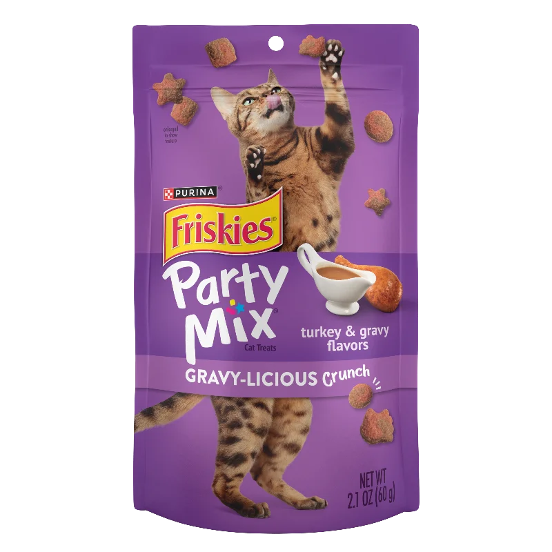 Friskies Party Mix Crunch Gravy-licious Turkey & Gravy Adult Cat Treats